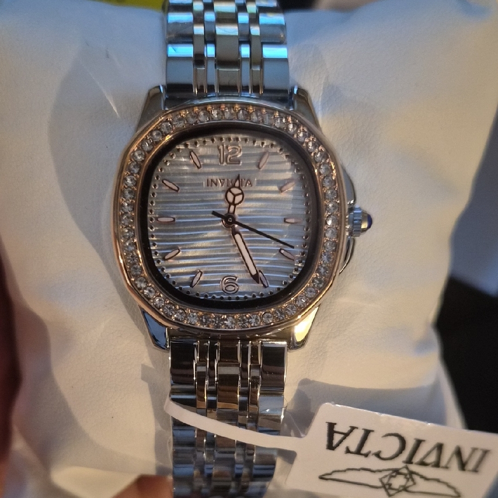 Invicta Silver Timepiece with Crystal Detailing